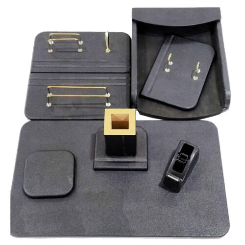 Leather Office Desk Organizer Accessories for Workspace ( 8 piece)