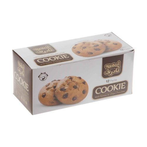 Naderi Chocolate Chip Cookies – Buttery Cookies with Chocolate Chips, 40g, 6 Packs of 12