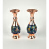 Set of Two Persian Decorative Copper Vases, Featuring a Timeless Floral Design for a Coordinated Home Display