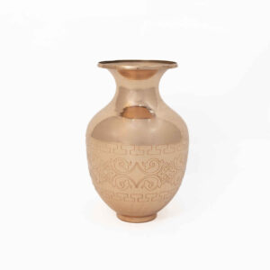 Persian Decorative Copper Vase, Expertly Handcrafted with a Traditional Geometric Design for Visual Impact