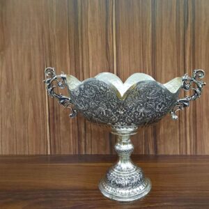 Persian Decorative Silver Bowl – Handcrafted Engraved Perfect for Collectors