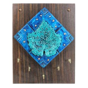 Persian Decorative Wooden Wall Key Holder – Handcrafted with Leaf Design for Your Home Decor