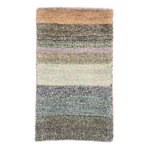 Authentic Handwoven Persian Striped Gabbeh Rug in Light Green – Wool