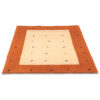 Genuine Handwoven Persian Minimalist Gabbeh Rug - Bordered Orange Wool