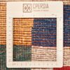 Authentic Handwoven Persian Geometric Gabbeh Rug - Checkered Cream Wool