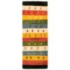 Handwoven Persian Striped Gabbeh Runner Rug with Animal Motifs - Green Wool