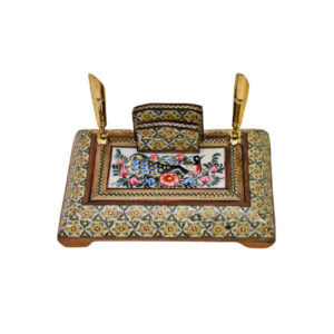 Tailored Touch – Personalized Persian Wooden Holder for Workspace Needs
