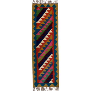 Authentic Persian Wool Kilim Runner – Zanjan Geometric Handwoven Style