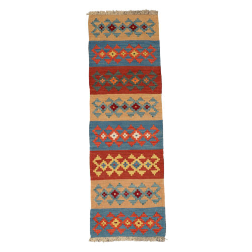 Qashqai Geometric Kilim Runner from Fars - Handwoven Persian Wool