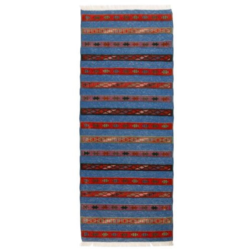 Striped Golestan Kilim Runner - Genuine Handwoven Persian Wool