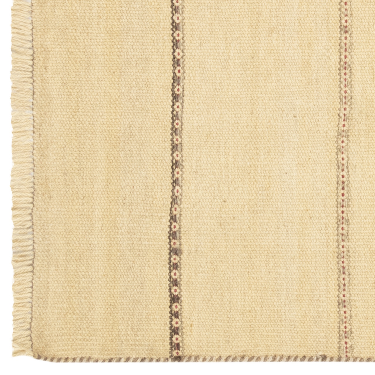 Cream Fars Kilim Runner Rug – Traditional Handwoven Persian Wool Striped
