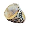 Persian Men's Silver Ring with Agate Stone Model Shajar