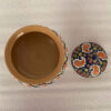 Persian Pottery Sugar Bowl with Lid - Minakari Enameled with Paisley Design