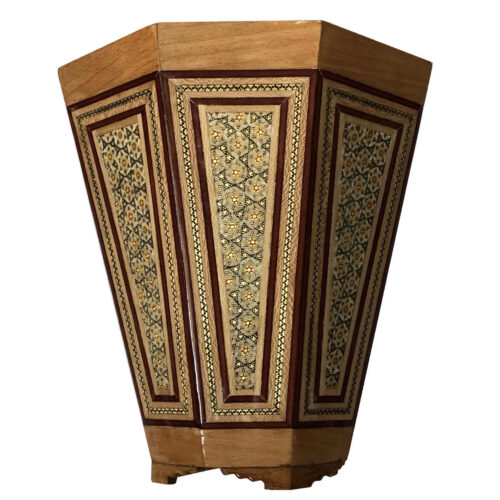 Persian Waste Basket Khatamkari - Handcrafted Luxury for Home Decor