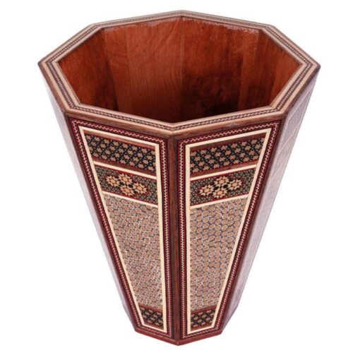 Persian Waste Basket Khatamkari - Handcrafted Luxury for Your Home Decor