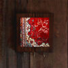 Ceramic Wall Key Holder - Handcrafted with Wooden Frame & Calligraphy Design