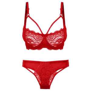 Red Lace Bra and Panty Set – Bold and Beautiful – Romantic Lingerie