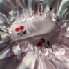 Silk Satin Night Sleep Bonnet Hat with Cherry Pattern – Ideal for Protecting Hair and Ensuring a Restful Sleep