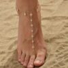 Stainless Steel Barefoot Anklet Chain with Chamomile Design – Stylish Foot Jewelry for Women
