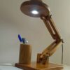 Minimalist Wooden Adjustable Desk Lamp with Organizer – Office Light