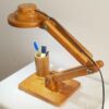 Minimalist Wooden Adjustable Desk Lamp with Organizer – Office Light