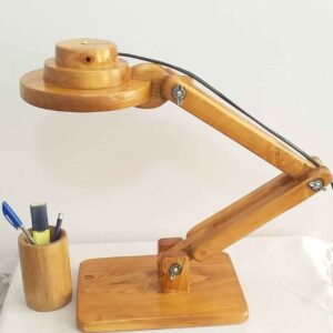Funky Wooden Adjustable Desk Lamp With Organizer – Perfect Lighting for Home Office & Study