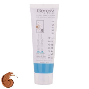 Sunscreen Cream for Dry Skin & Normal – Natural Beige Color – Genobiotic SPF50 Tinted (pack of 2)
