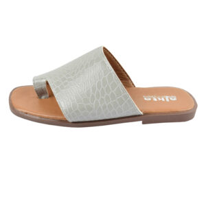 Toe Ring Slipper for women – Stylish with Snake Skin Design in Gray