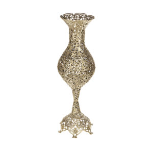 Traditional Handcrafted Brass Vase, Designed to Serve as an Artistic Piece for Floral Arrangements