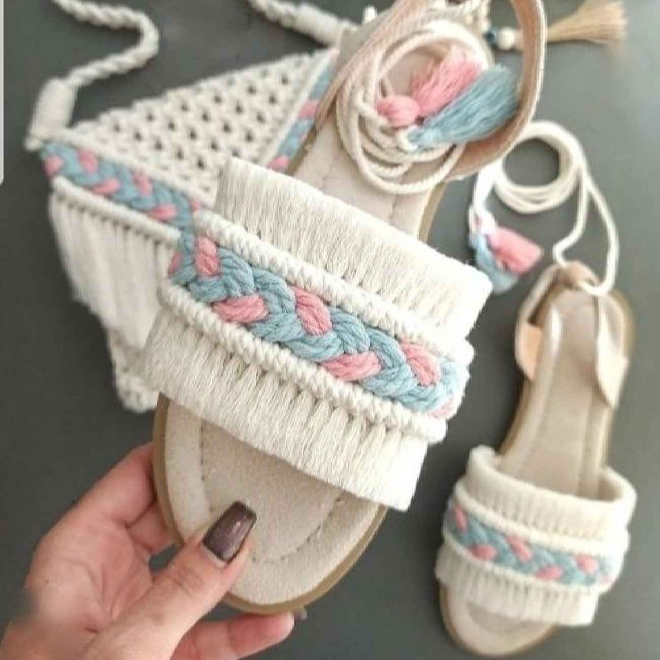 Unique Macramé Sandals for Women – Perfect for Outdoor Adventures