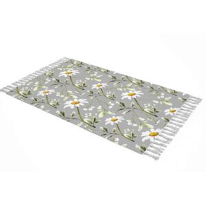 Velvet Sofa Throw with Chamomile Design – Perfect for Home Decor