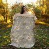 Velvet Sofa Throw with Chamomile Design - Perfect for Home Decor