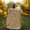Velvet Sofa Throw with Leaf Design - Best for Living Room Décor