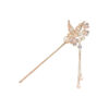 Women's Hair Clip - Kanzashi Model - Flower Design and Hanging Butterfly