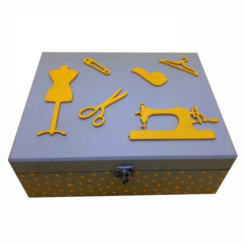 Wooden Sewing Kit in Gray - Best Storage Solutions for Seamstress