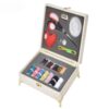 Wooden Sewing Kit with Faux Leather Accent - Perfect for Crafting, Repairing & Tailoring