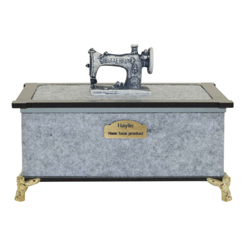 Wooden Footed Sewing Kit - Essential Tools for Seamstress Work