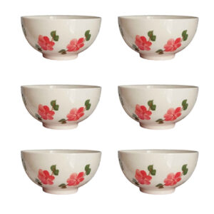 Artistic Pottery Bowl – For Serving Yogurt, Soup, Ash, Noodles, Ice Cream & Side Dishes (Set of 6)