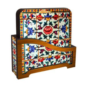 Floral Tile Coasters 6-Pack – Intricate Persian Design, Square Wooden