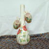 Decorative Ceramic Pitcher and Glass Set Elegant with Red Rose Design Set of 3