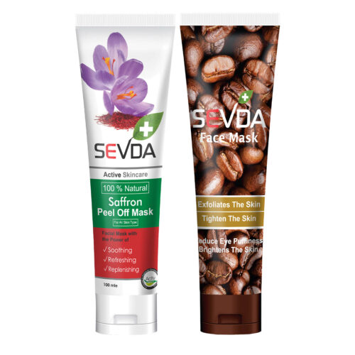 Coffee & Saffron Face Mask – Cleanser, Face Soothing & Refreshing (Set of 2)