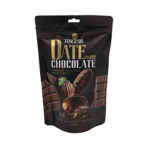 Dark Chocolate-Covered Dates with Almonds – Rich Cocoa Coating, Soft Date Center and Nutty Crunch 250g × 6