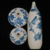 Set of Three Persian Ceramic Bud Vases, Adorned with a Classic Bird and Flower Design for Versatile Home Decor