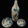 Set of Three Persian Ceramic Bud Vases, Adorned with a Classic Bird and Flower Design for Versatile Home Decor