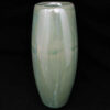 Persian Ceramic Vase in a Modern Cylindrical Shape, Adorned with Elegant Calligraphy in a Beautiful Shade of Green