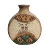 Persian Ceramic Single Stem Vase, Showcasing an Elegant Gazelle Design in a Warm Brown Tone for a Natural Look