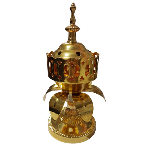 Portable Electric Bakhoor Burner and Incense Diffuser Metal with Lid for Modern Home