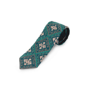 Embroidered Men’s Necktie – Persian Inspired Handcrafted Detail in Green