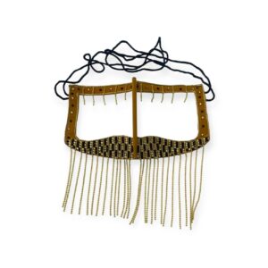Handcrafted Battoulah Mask of Mesmerizing Eyes with Golden Chains
