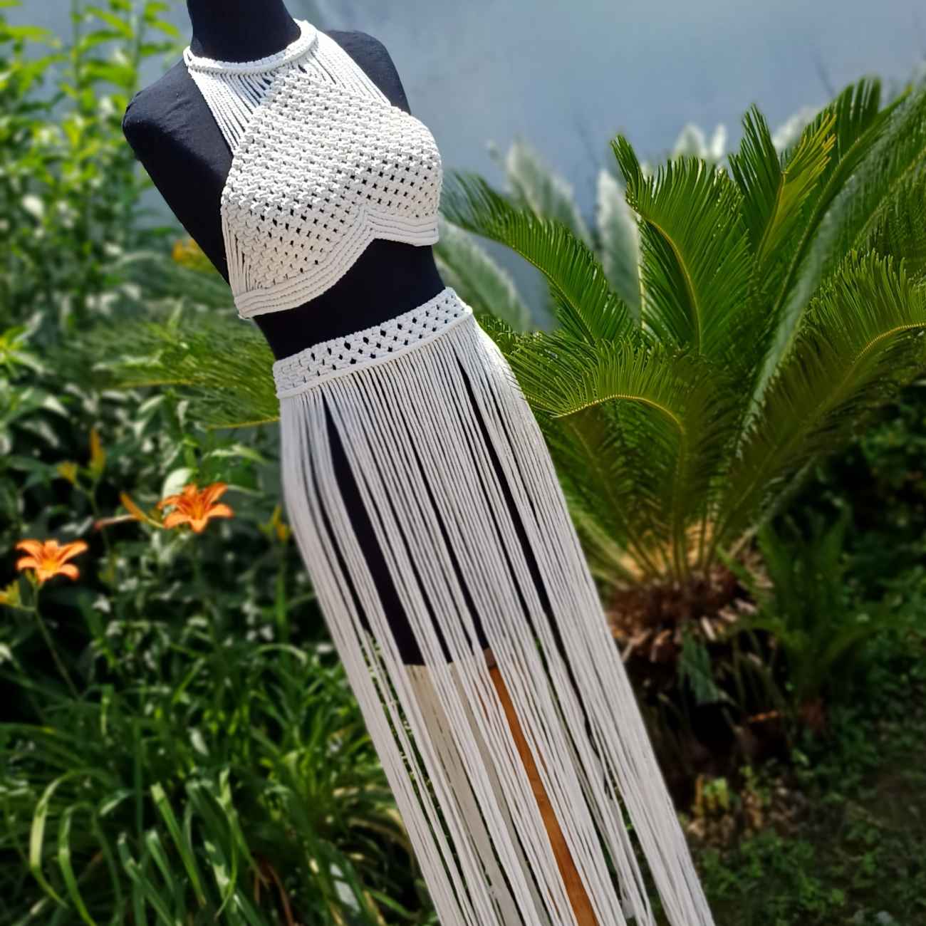 Handcrafted Bohemian Macrame Dress – Ideal for Casual Wear, Vacations & Elegant Event